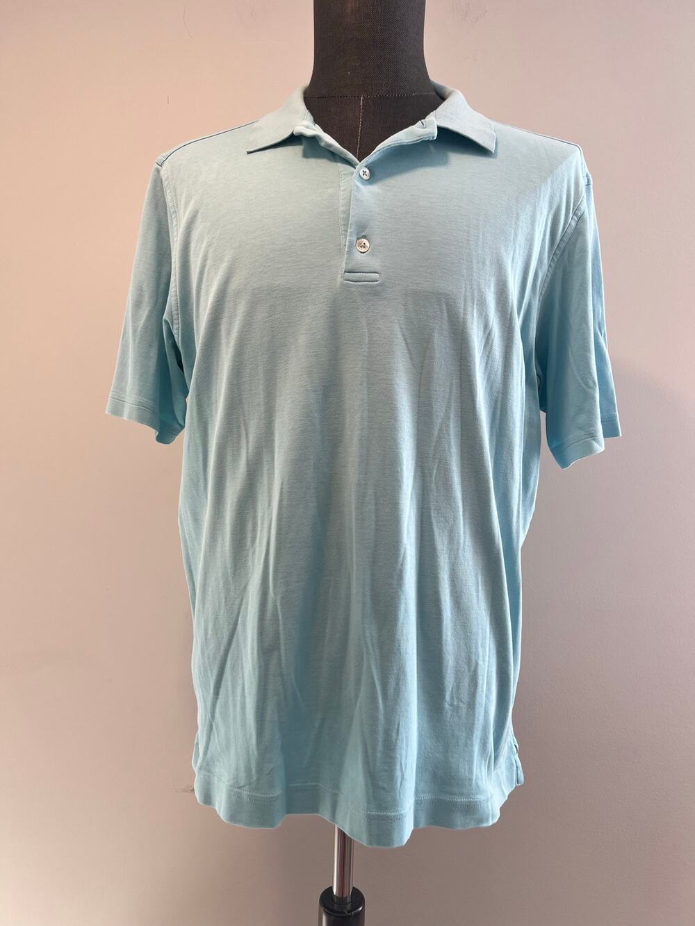 Bobby Jones 100% Peruvian Cotton Baby Blue Polo Shirt Medium SG